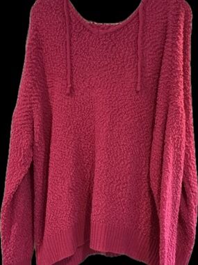 Plus Size Pink Hoodie Sweater